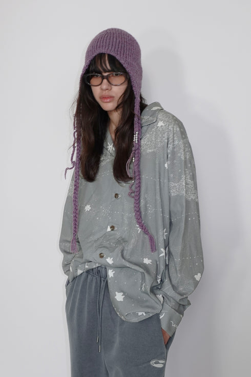 Allergy × Cycle HANDMADE KNIT FLIGHT CAP -PURPLE-